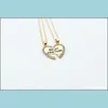 Collane con ciondolo Collana Donna Uomo Amico Cuore Sier Oro 2 Pendenti Bff Catena di amicizia Nanashop Drop Delivery Gioielli Dhlxb