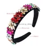 Headbands Vintage MTI Cor Cristal Headband para Mulher Elegante Geométrica Gem Diamante Frisado Hairband Meninas Festa Tiara Coroas Drop D Dhqm5