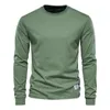 Men's T-Shirts Spring men T Shirt Fashion O-neck Long Sleeved Cotton Mens Tshirts High Quality Man T-shirt 12 Color 230203