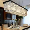 Kolye lambaları Kristal Droplight Modern Çağdaş Rec Rain Drop Chandelier Yemek odası süspansiyon lambası aydınlatma fikstürü dhlen