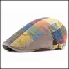 Bérets Simple Sboy Chapeau Plaid Couleur Béret Casual Street Caps Unisexe Sauvage Octogonal Brim Cap Pour Hommes Hiver Printemps Chapeaux Drop Livraison Othqx