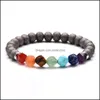 Beaded Strengen 7 Chakra Charm Armbanden Voor Vrouwen Mannen Colorf Natuursteen Genezing Kristallen Kralen Kettingen Wrap Bangle Mode Yoga D Otnrt