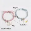 Charm Bracelets Long Distance Attract Magnetic Set Cute Animals Pendant Lover Braclet Rubber Band Elastic Rope Paired Braslet Jewelry