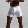 Onderbroek sexy mannen ijs zijden boksers ondergoed lange bokser voor trunks heren bulge pouch lopende sport fitness anti-wearunderpants