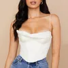 Kvinntankar Y2K Corset Top Summer Women Fodrade Sexiga bodycon toppar Draped Black Tee White Female Blous Padded For Party Club Clothing