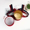 Confezione regalo 3 pezzi 12,5x12 cm Lucury Velvet Round Box Wedding Birthday Party Storage Candy Ring Tie Case Accessorio