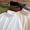 Men's T-Shirts Autumn Men's Turtleneck T-shirts Long Sleeve Solid Color Dralon Male Casual Tops Clothing Fashion Tee Shirts Men Bottoming Shirt 230204