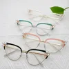 Sunglasses Frames 2023 Pearl Eyeglass Frame Cat's Eye Metal Trend Fashionable Female Decorative
