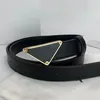 Smooth leather belt luxury belts designer for men Fashion buckle genuine leather belt with case Width 30 mm metal triangle buckle mens designer belt belts
