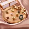 Boucles d'oreilles rondes en métal doré, goutte carrée géométrique rétro, mode coréenne Y2K tendance, bijoux pour femmes, cadeau de fête personnalisé