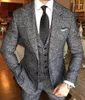 Men's Suits 2023 Fashion Fabric Suit Slim Formal Business Men's Three Piece Jacket Vest Pants Wedding Groom Tuxedo Men