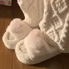 Fluffy Fur Love Women Heart Warm Open Toe Plush Memory Foam Slide Slippers Home Winter Indoor Shoes