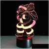 Veilleuses Nouveauté Noël Père Acrylique 3D Illusion Veilleuse Usb Tactile Créatif Chevet Slee Lampe De Bureau Led Livraison Directe Lig Dhouc