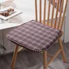 Pillow Non-slip Chair Lattice Printed Linen Pad 36x45cm For Dining Kitchen Office Sofa Seat Home Decor