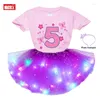 Clothing Sets Girls Tutu Dress Toddler Girl Summer Clothes Party Design Your Name Number Chill Kids Gift 6 Year Old Birthday Outfit