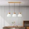 Pendelleuchten Log Tisch Bar Lampe Nordic Drei-Kopf Esszimmer Kronleuchter Single-Kopf Schlafzimmer Nachttisch