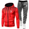 Tracksuits voor heren herfst en winter heren SWEATSHIRT HEICHT SPREATPROUTEN Pak Printing Men's Zipper Hoodie Fitness Sportswear Suite Sportswear 230204