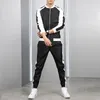 Suisses de survêtement masculines Brand Men Sets Casual Zipper Tracksuit Spring Automne Solid Splice Set JacketPants Sports Suit Streetwear Hip Hop F3GH