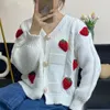 Women's Knits & Tees Korean Fashion Strawberry Three-dimensional Hook Flower Women Long Sleeve Knitted Cardigan Short Coat Autumn Winter War