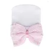 Bérets 2023 Chapeau de bébé européen et américain Perle Big Bow Pull en tricot pour enfants Automne Hiver Mignon Skullies fœtales