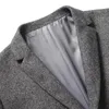 Męskie mieszanki wełny 2023 Autumn Windbreaker Woolen Business Casual Plaid Suit Carlar Średniej długości marki butikowa kurtka płaszcza