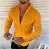 Men's T-Shirts Men's T shirt Solid Color Long sleeve Short Sleeve Daily Tops Casual Hooded T shirt Green Orange White 230203