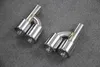 Motorcycle Exhaust System Pair H Style 76mm Outlet 304 Silver Stainless Steel Car Muffler Tips For Universal Double Pipe