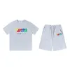 T-shirts pour hommes T-shirt T-shirt Designer Shirts Print Letter Luxury Black and White Grey Rainbow Color Summer Summer Cutton Cord Cordon Cordon Corde courte