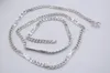 Ketten Feste Sterling S925 Silberkette Frauen Gl￼ck Reis Stern Bordsteinkette Halskette 18inch 3mmw 10.36g