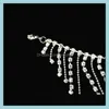 Anklets Bridal Anklet Foot Jewelry Beach Wedding White Crystal Rhinestones Women Fashion Drop Delivery OTKDX를위한 나비