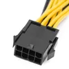 Cartes mères 2 pièces CPU 8Pin femelle 1 à 2 mâle 4 4Pin Y séparateur câble d'alimentation cordon 18AWG 20CM