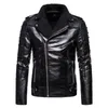 Men's Fur & Faux Autumn Motorcycle Leather Jacket Slim Fit Oblique Zipper Fleece Men Casual Punk Coat High Quality1