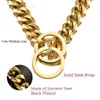 Chains Fully Welded Gold Dog Pet Collar Chain Stainless Steel Cuban Link Necklace Medium Large Dogs American Pitbull German Shepherd