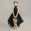 Flickaklänningar Flower Girls for Party and Wedding Black Gown Little Sexy High Low Froml Dress