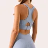 Yoga outfit Back Buckle Racerback stockproof Athletic Sports Bh Top Women Solid Breatble Stretchy Padded Running Fitness Brassiere