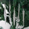 Party Decoration 4pcs/pack Different Shape Christmas Icicle Pendant Hanging Gift Window Living Room Handmade Glassware