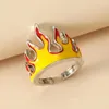 Band Rings Fashion Jewelry Hipster Hip Hop Ring Flame Opening Adjustable Drop Delivery Dhikx