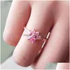 Band Rings Fashion Jewelry Adjustable Cat Footprint Paw Ring Animal Zircon Drop Delivery Dhau2