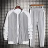 Suisses de survêtement masculines Brand Men Sets Casual Zipper Tracksuit Spring Automne Solid Splice Set JacketPants Sports Suit Streetwear Hip Hop F3GH