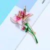 Broszki Cloisonne Tulip broszka żeńska raszeston kwiatowy pin z wysokiej klasy koreański projekt damski odzież biżuteria