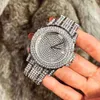 Orologi da polso Orologi da donna Iced Out Orologio da polso al quarzo di lusso con bracciale Micropave CZ Acciaio inossidabile Hip Hop per gioielli da donna