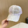 Ball Caps Ladies Cap лето-дышащая полостья блестка бейсбол Японская и корейская модная сетка на открытом воздухе шляпа хип-хоп