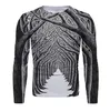 T-shirts voor heren XS-6XL Plus Size Men's Clothing Fashion T-shirts Autumn Long Sleeve Tie-Dye Gradient Street Tee 3D Printing Oversized Male Tops 230203
