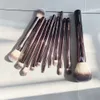 Makeup Tools Hourglass Brushes Set 10pcs Powder Blush Eyeshadow Crease Concealer eyeLiner Smudger Metal Handle 230204