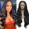 Top Closures X-TRESS Ombre Brown Blonde Synthetic Lace Front For Black Women Dark Roots Long Body Wave Middle Part Transparent