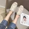 Dress Shoes 2021 Fairy Plaid cloth espadrilles flats woman round toe hemp soled lattices loafers spring ins lace up fisherman shoes women G230130