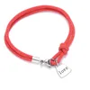 Bracelets de charme Milan Corde Fil Bracelet Hommes Femmes Réglable Rouge Braslet Pour Les Amoureux Distance Inoxydable Rue Amour Correspondant BijouxCharm