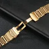 Watch Bands Universal Stainless Steel Watchbands 20mm 22mm 24mm Gold/Rose Gold/Blue Replacement Wrist Strap With Folding Clasp Safety