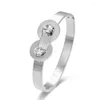 Bracelet FYSARA luxe Double cercle cristal Bracelets Bracelets mode femme en acier inoxydable manchette dame mariage fête bijoux