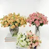 Flores decorativas 20 Flores Small LilaC Simulation Carnation Hydrangea Wedding Home Decoration Design Soft Fake